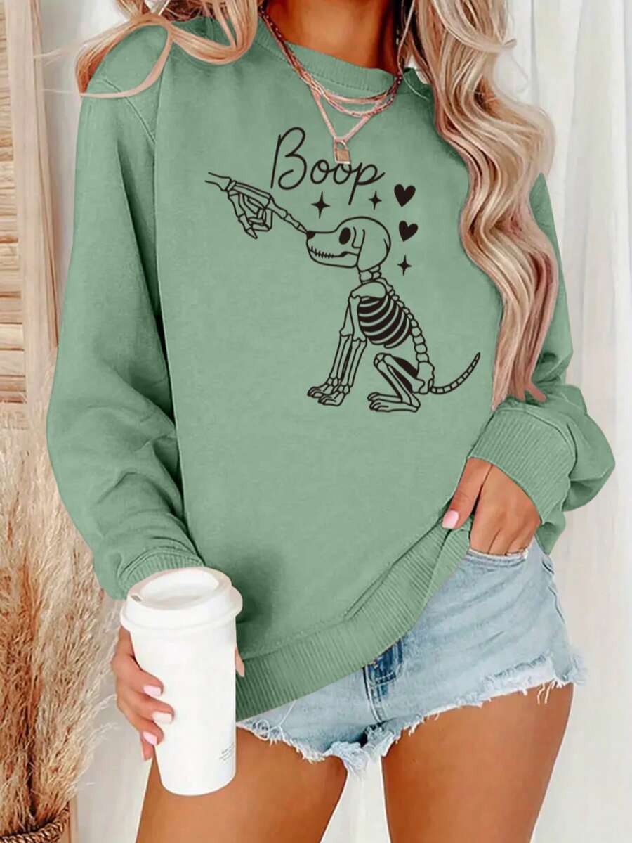 Women's Skeleton Dog Boop Grap - Winter Clothing Gift Ideas review and price