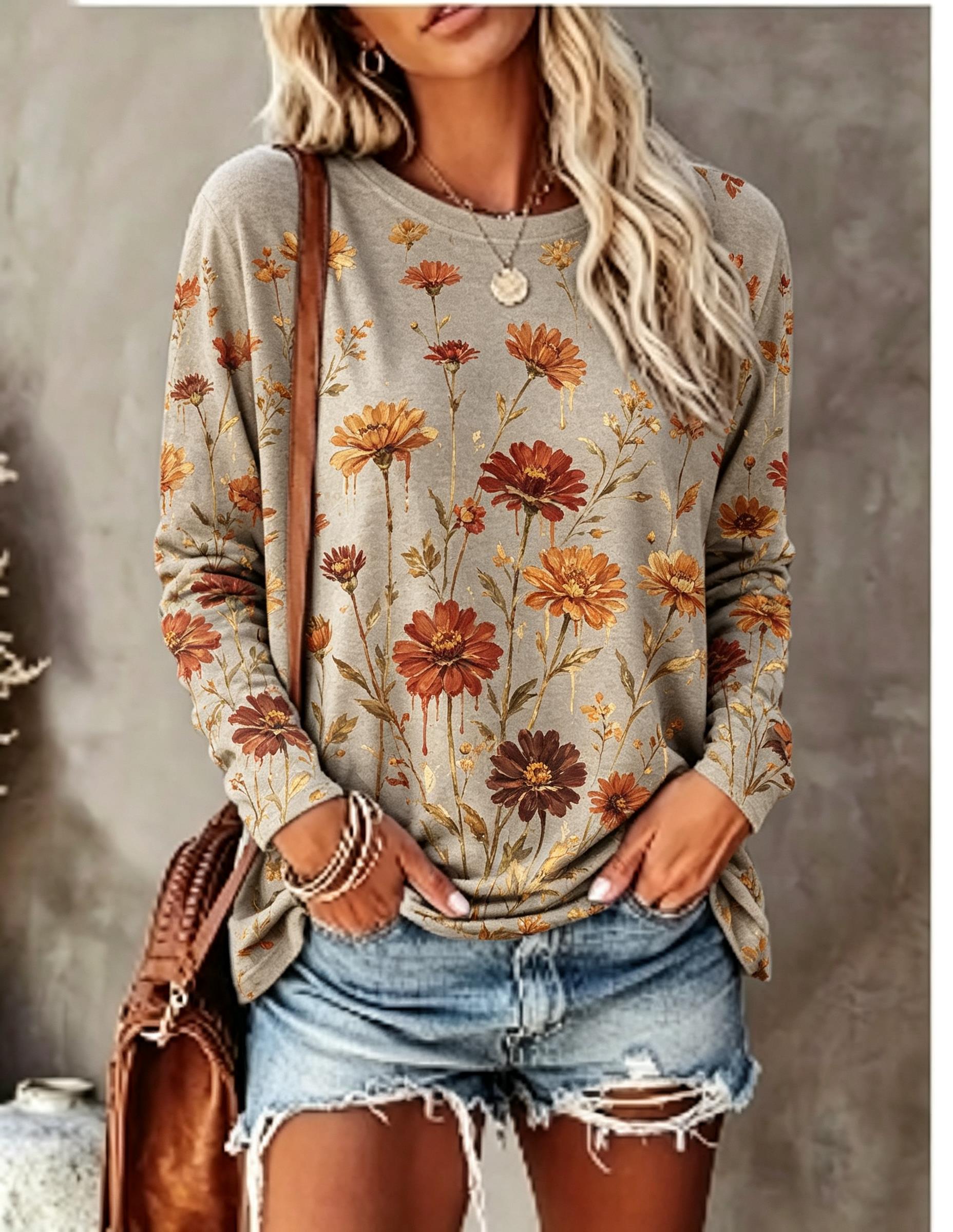 Women Long Sleeve T‑Shirt Oil  - Winter Clothing For Women review and price