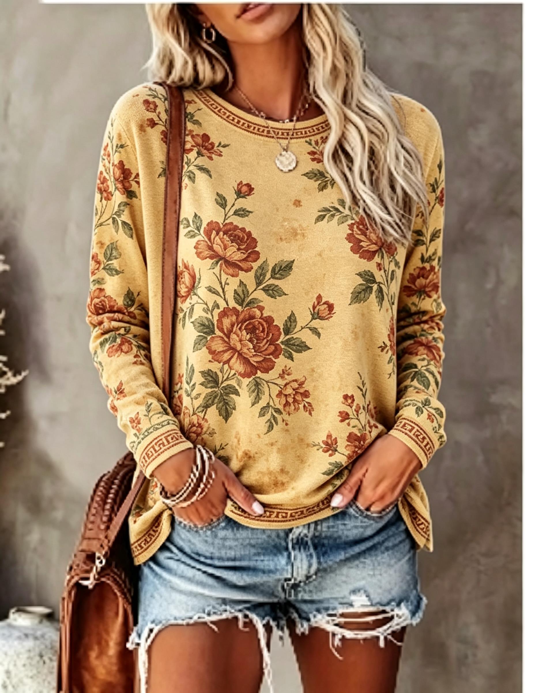 Women Crew Neck Long Sleeve T‑ - Winter Clothing For Women review and price