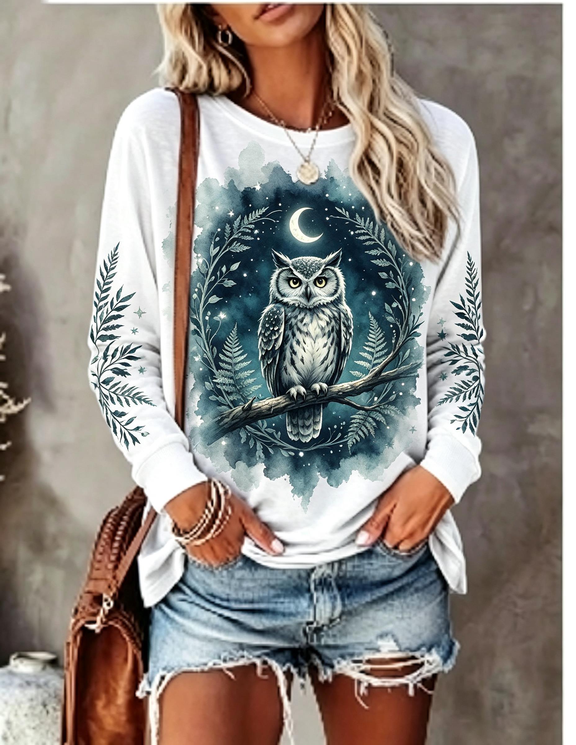 Women Long Sleeve T Shirt Howl - Winter Clothing For Women review and price