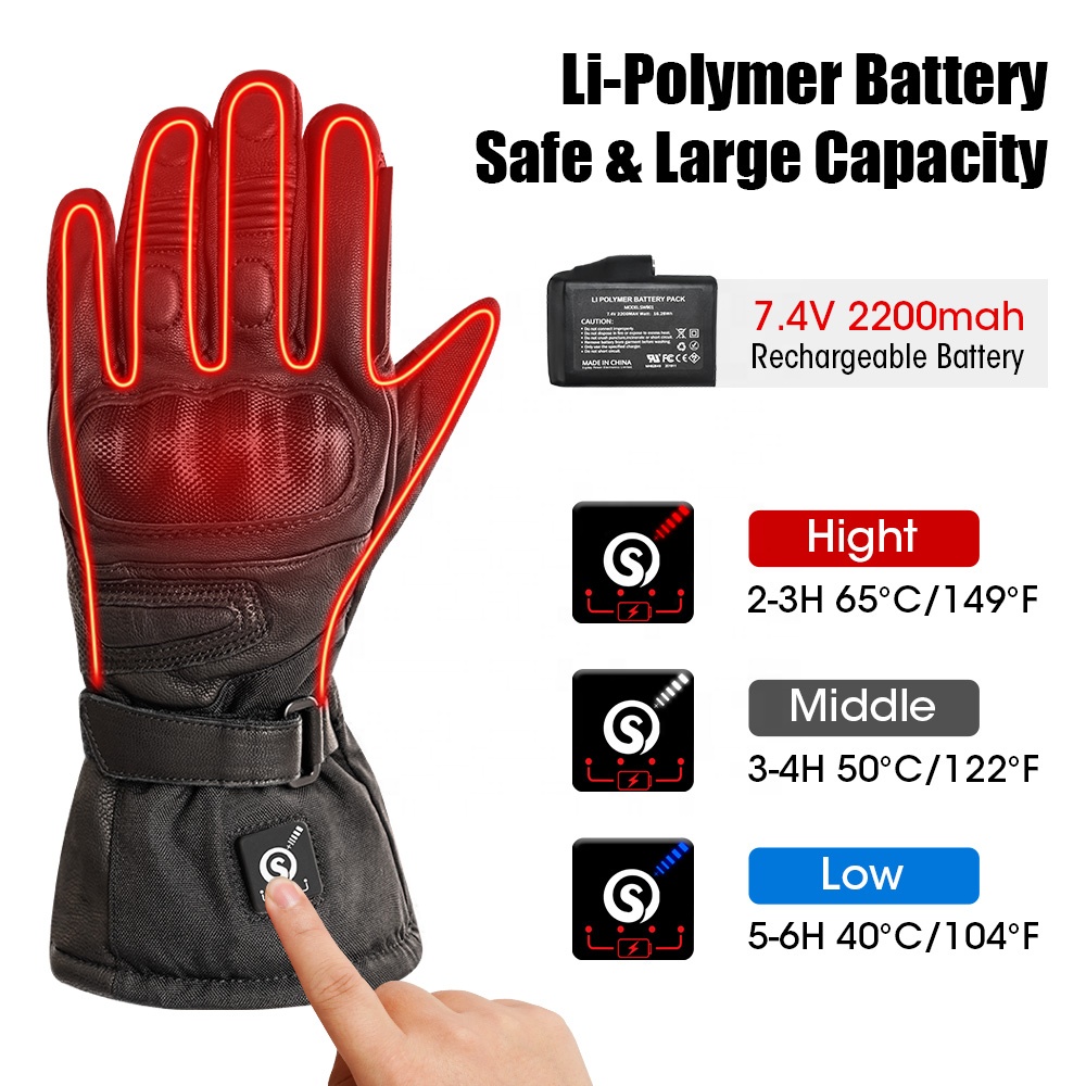 High Quality Genuine Leather E - Heated Gloves Electric review and price