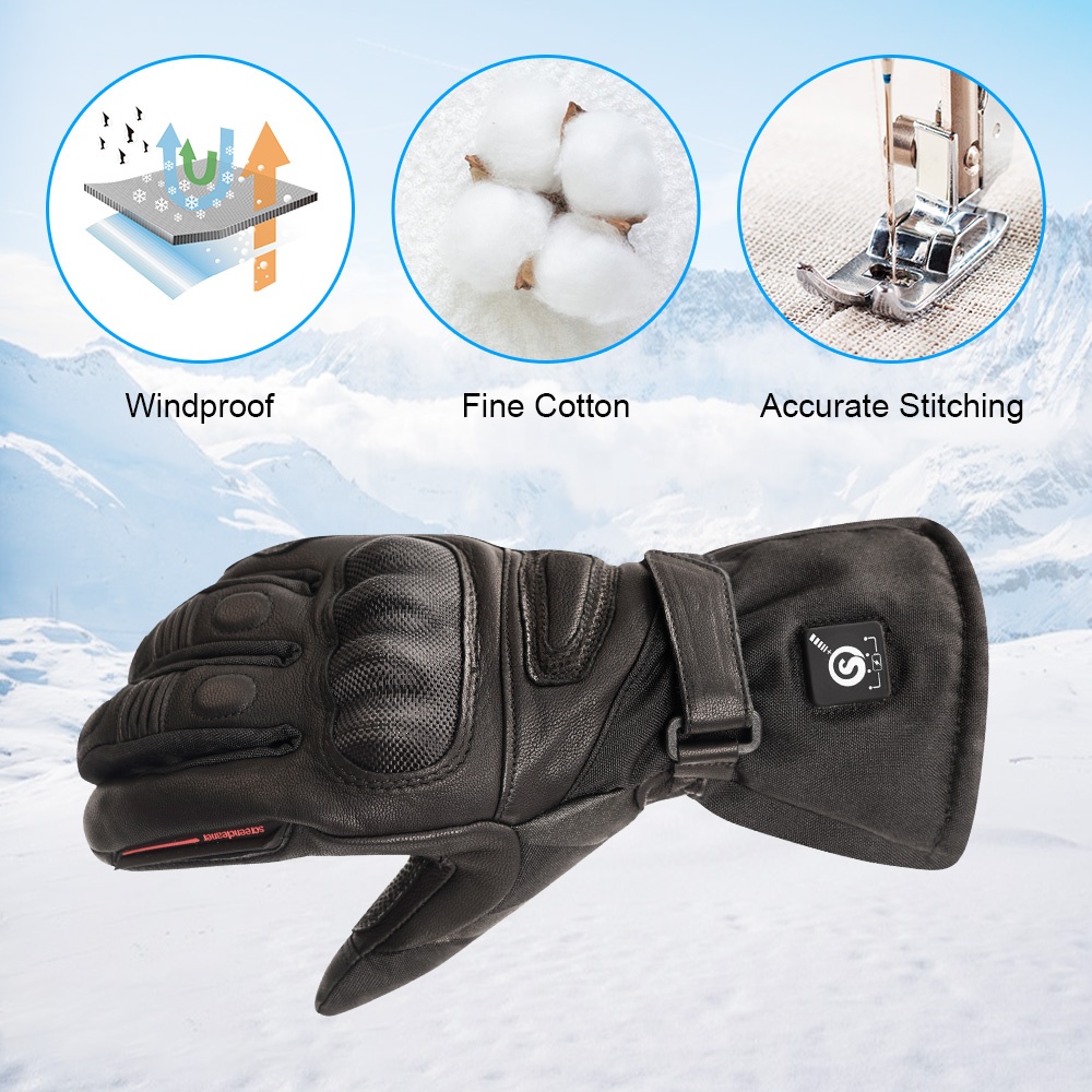 High Quality Genuine Leather E - Heated Gloves Electric review and price
